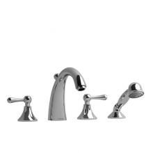 Riobel Canada FI12LC - 4-piece deck-mount tub filler with hand shower