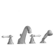 Riobel Canada GN12LCW - 4-piece deck-mount tub filler with hand shower