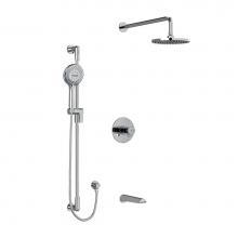Riobel Canada KIT1345PBC-6-EX - Type T/P (thermostatic/pressure balance) 1/2'' coaxial 3-way system with hand shower rai