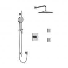 Riobel Canada KIT3545PATQC-6-SPEX - Type T/P (thermostatic/pressure balance) 1/2'' coaxial 3-way system, hand shower rail, e