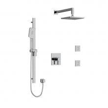 Riobel Canada KIT3545PXTQC - Type T/P (thermostatic/pressure balance) 1/2'' coaxial 3-way system, hand shower rail, e