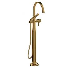 Riobel Canada MMRD39JBG-SPEX - 2-way Type T (thermostatic) coaxial floor-mount tub filler with hand shower