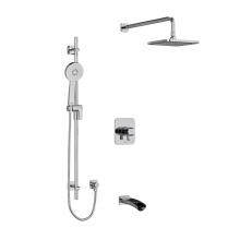 Riobel Canada KIT1345SAC-6-SPEX - Type T/P (thermostatic/pressure balance) 1/2'' coaxial 3-way system with hand shower rai