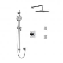 Riobel Canada KIT3545PATQ+C - Type T/P (thermostatic/pressure balance) 1/2'' coaxial 3-way system, hand shower rail, e