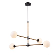 Artcraft AC11844BK - Capilano Collection 4-Light Chandelier Black