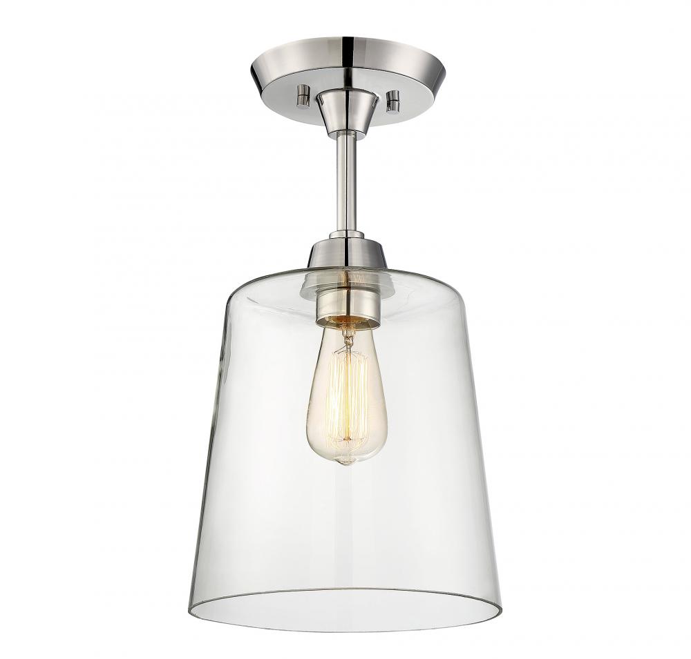 1-light Ceiling Light In Polished Nickel