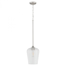 Quorum 3313-65 - Raymond 1 Light Pendant, Satin Nickel