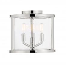 Crystorama DEV-B8003-PN_CEILING - Libby Langdon for Crystorama Devon 3 Light Polished Nickel Semi Flush Mount