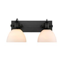 Golden Canada 3118-BA2 BLK-OP - Hines 2-Light Bath Vanity in Matte Black with Opal Glass