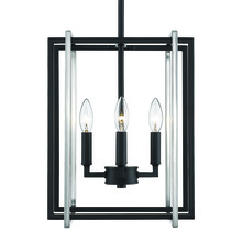 Golden Canada 6070-4 BLK-PW - Tribeca 4-Light Chandelier in Matte Black with Pewter Accents