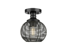 Golden Canada 6802-SF BLK - Calypso Semi-Flush in Matte Black with Matte Black Shade