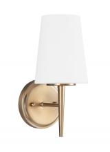 Generation Lighting 4140401-848 - Driscoll contemporary 1-light indoor dimmable bath vanity wall sconce in satin brass gold finish wit