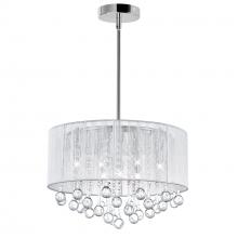 CWI Lighting 5006P18C-R(W) - Water Drop 6 Light Drum Shade Chandelier With Chrome Finish