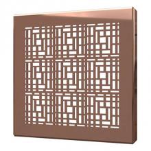 Quick Drain DECO04-PRG - Square Drain Cover 4In Deco Polished Rg