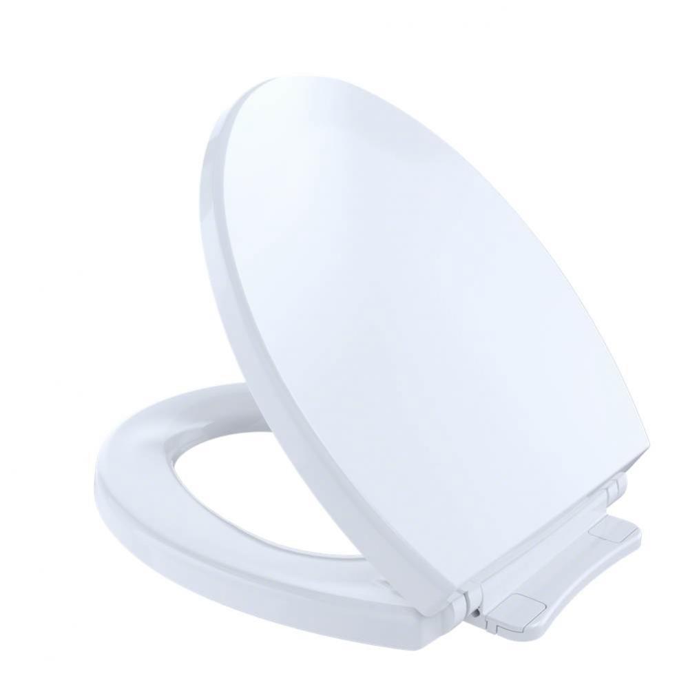 SoftClose®Non Slamming, Slow Close Round Toilet Seat and Lid,Cotton White