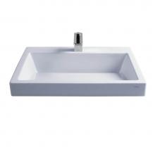 Toto LT171.8G#01 - Kiwami® Renesse® Design I Rectangular Fireclay Vessel Bathroom Sink with CEFIONTECT for