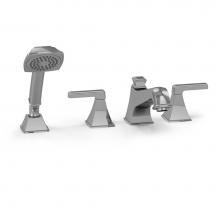 Toto TB221S#CP - Connelly® Two Handle Deck-Mount Roman Tub Filler Trim with Hand Shower, Polished Chrome