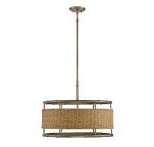 Savoy House Canada 7-7771-6-177 - Arcadia 6-Light Pendant in Burnished Brass with Natural Rattan
