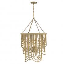 Savoy House Canada 7-7910-4-177 - Bremen 4-Light Pendant in Burnished Brass with Natural Rattan