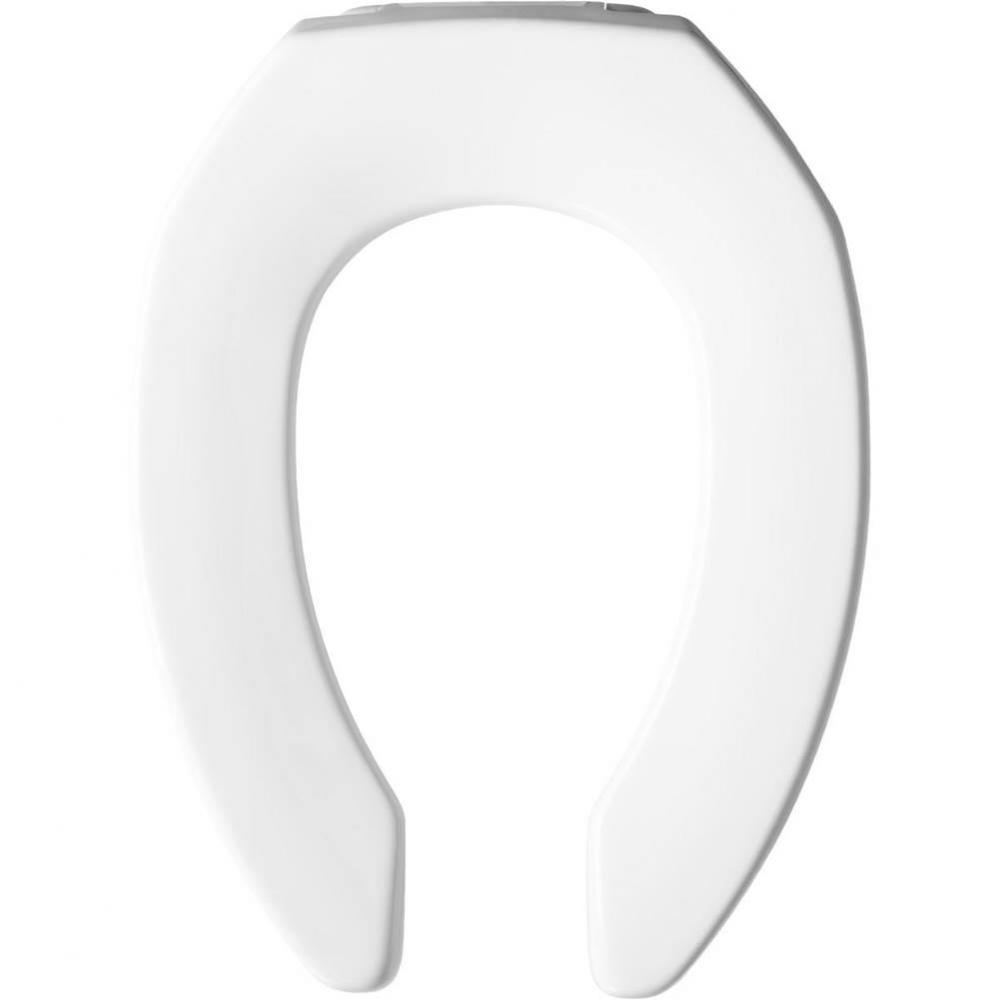 Elongated Commercial Plastic Open Front Less Cover Toilet Seat with STA-TITE Self-Sustaining Check