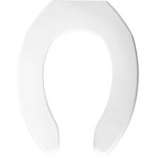 Bemis 7B1055TK 000 - Elongated Commercial Plastic Open Front Less Cover Toilet Seat with Check Hinge - White