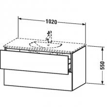 Duravit LC626307272 - Duravit L-Cube Vanity Unit Wall-Mounted  Brushed Dark Oak
