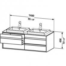 Duravit KT6757L5353 - Duravit Ketho Vanity Unit Wall-Mounted  Chestnut Dark