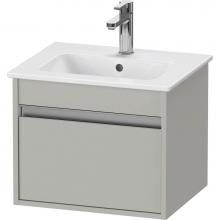 Duravit KT640400707 - Ketho One Drawer Wall-Mount Vanity Unit Concrete Gray