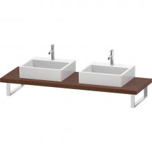 Duravit LC103C01313 - L-Cube Console with Two Sink Cut-Outs American Walnut