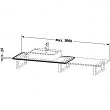 Duravit XL027C01212 - XL Variable Console, 1 cut-out 24xVARx550mm, for cnr R Brushed