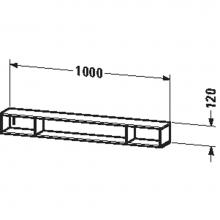 Duravit LC120108686 - Duravit L-Cube Wall Shelf with Three Compartments Cappuccino