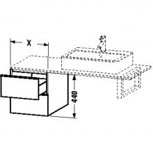 Duravit H2683107575 - HD2 Low cab 2 drawers for console 440x400x550,