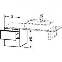 Duravit H2684107575 - HD2 Low cab 2 drawers for console 440x400x480,