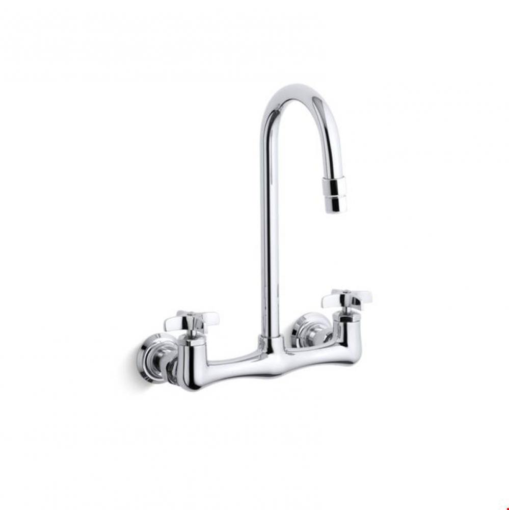 Triton® double cross handle utility sink faucet with gooseneck spout