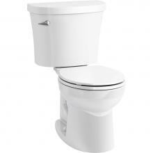 Kohler 25097-T-0 - Kingston™ Two-piece round-front 1.28 gpf toilet with tank cover locks