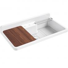 Kohler 21103-3HW-0 - Farmstead® 45'' top-/wall-mount single-bowl workstation farmhouse kitchen sink