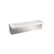 Kohler 81033-BSS-KCG - Constellation™ 90'' wall-mount trough lavatory system
