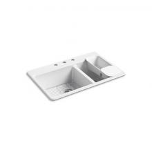 Kohler 8669-3A2-0 - Riverby® 33'' top-mount double-bowl workstation kitchen sink