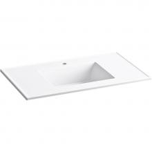 Kohler 2781-1-0 - Ceramic/Impressions® 37'' rectangular vanity-top bathroom sink with single faucet h
