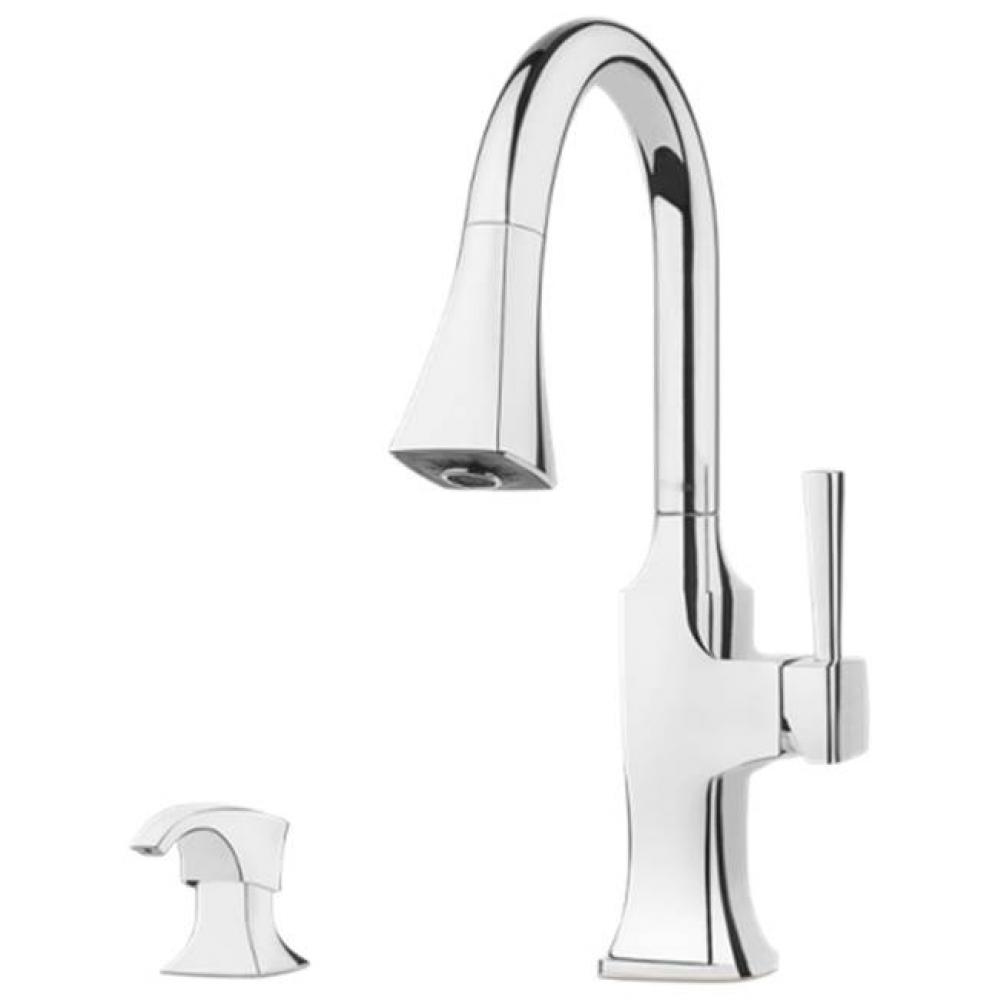 1-Handle Pull-Down Kitchen Faucet With Soap Dispenser