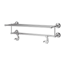 Pfister BTR-TB2C - Tisbury 24'' Towel Rack with Two Hanging Hooks in Polished Chrome