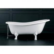 Victoria And Albert ROX-N-SW-OF + FT-ROX-PN - Roxburgh freestanding slipper tub with overflow. Polished Nickel metal Lions Paw