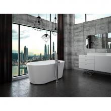 Neptune 220023-BC-125-001 - Amaze 3266 AFR Acrylic Oval Freestanding Back Center Drain Activ-Air Bathtub in White