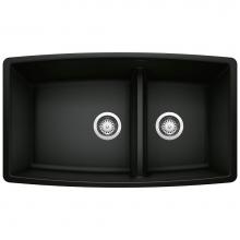 Blanco Canada 402664 - Performa SILGRANIT 33'' 60/40 Double Bowl Undermount Kitchen Sink with Low Divide - Coal