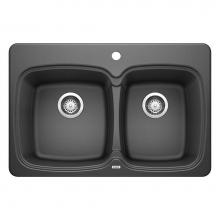 Blanco Canada 400171 - Vienna SILGRANIT 31'' 50/50 Double Bowl Dual Mount Kitchen Sink - Anthracite