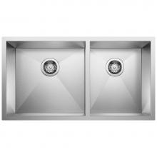 Blanco Canada 400470 - Radius R10 33'' 60/40 Double Bowl Undermount Stainless Steel Kitchen Sink