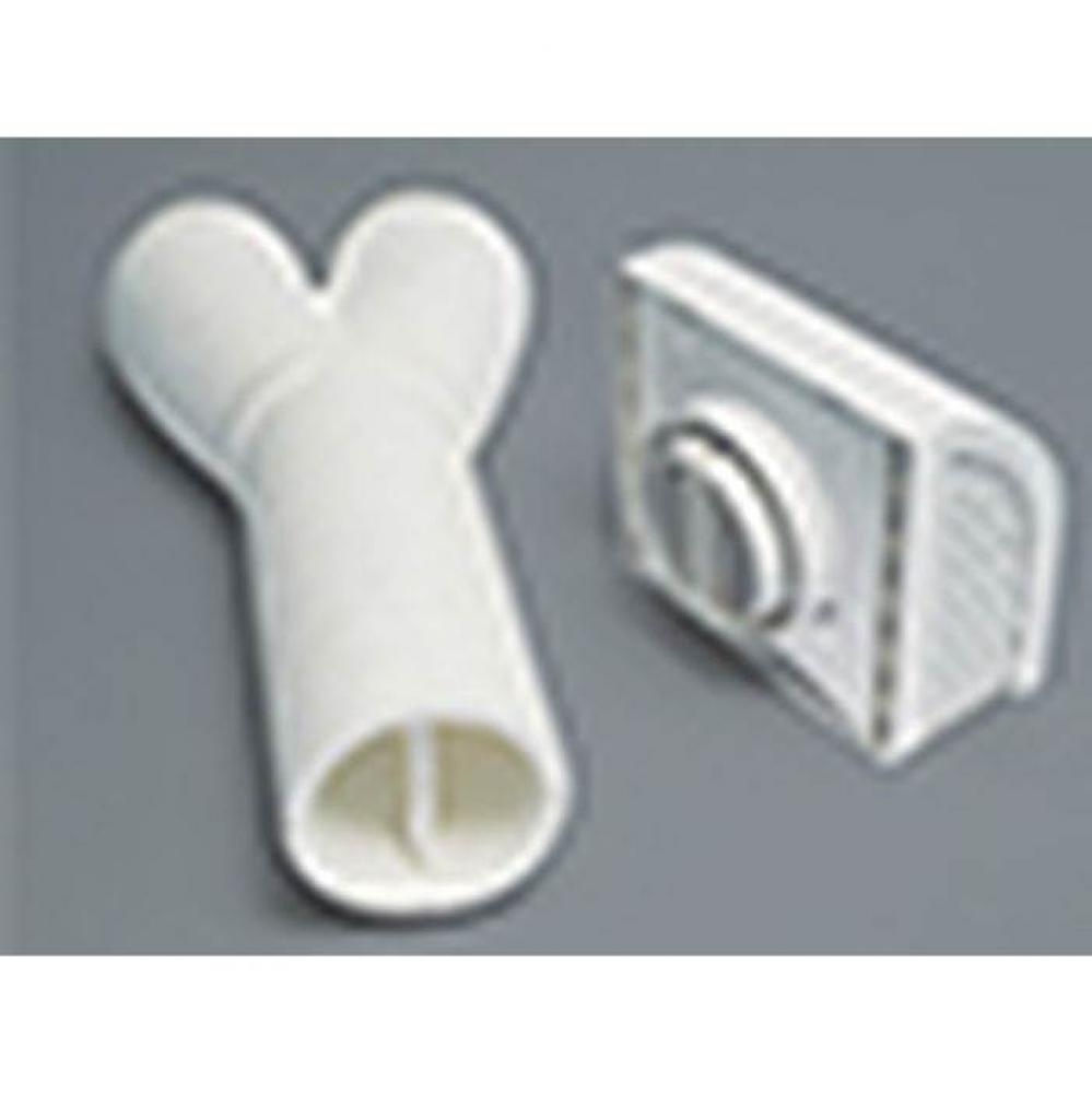 Exterior Wall Cap with Y-Shaped adaptor- for use with WisperComfort and Intelli-Balance