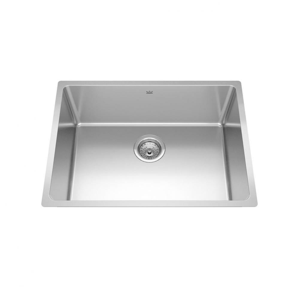 Brookmore 24.7-in LR x 18.2-in FB Undermount Single Bowl Stainless Steel Kitchen Sink