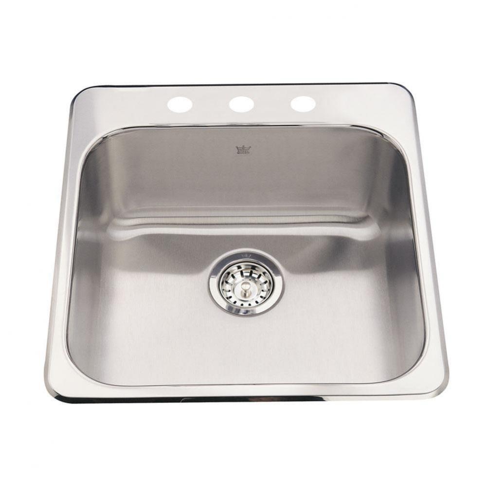 Single Bowl Ledgeback 20 gauge, 4 faucet holes