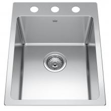 Kindred Canada BSL2116-9-3 - Brookmore 16-in LR x 20.9-in FB Drop in Single Bowl Stainless Steel Kitchen Sink
